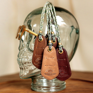 霍尔文茶芯皮 伞绳黄铜牛皮户外潮流防丢便携挂脖 眼镜墨镜挂件