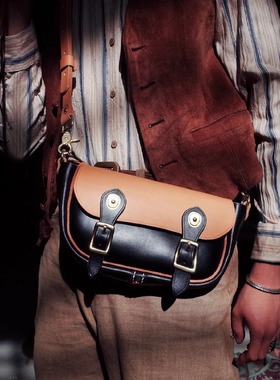 美国HORWEEN霍尔文 油蜡牛皮 美式复古 纯手工小邮差包马鞍包男女