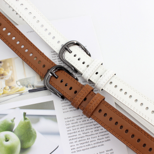 带全孔多孔免加孔皮带潮 学生牛仔裤 女士黑色针扣百搭装 饰腰带时尚