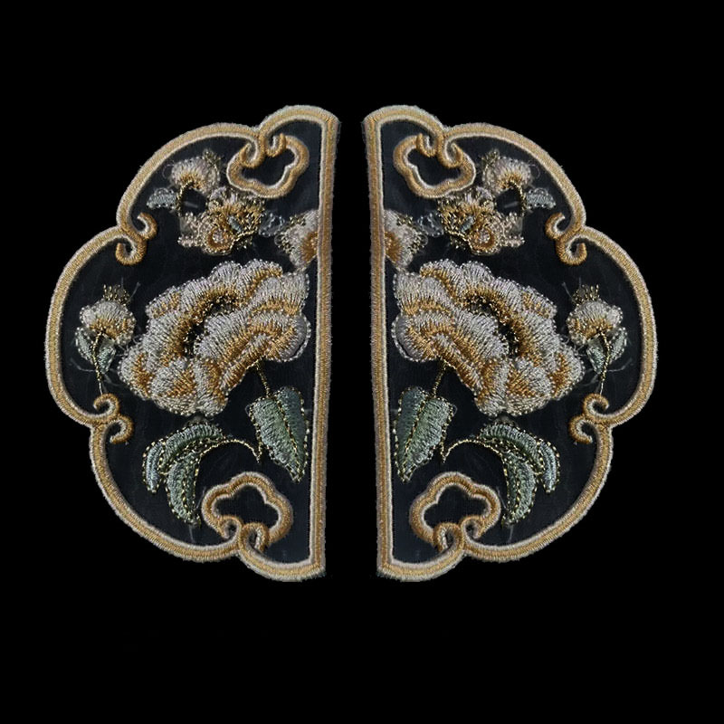 一对装中国风祥云图案刺绣绣花片古风汉服装饰贴花衣服布贴补丁