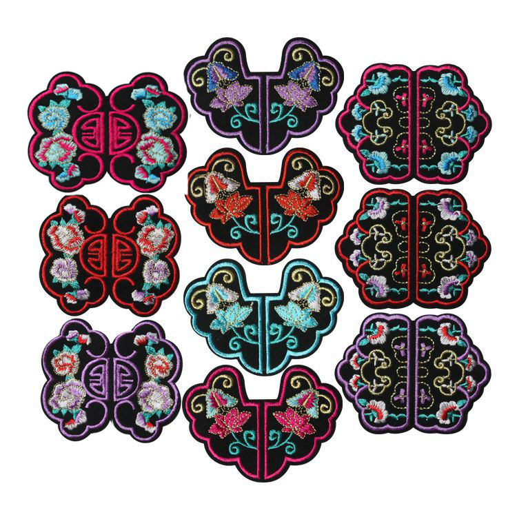 中国风刺绣绣片香包装饰刺绣片民族服饰装饰布贴手工DIY刺绣材料