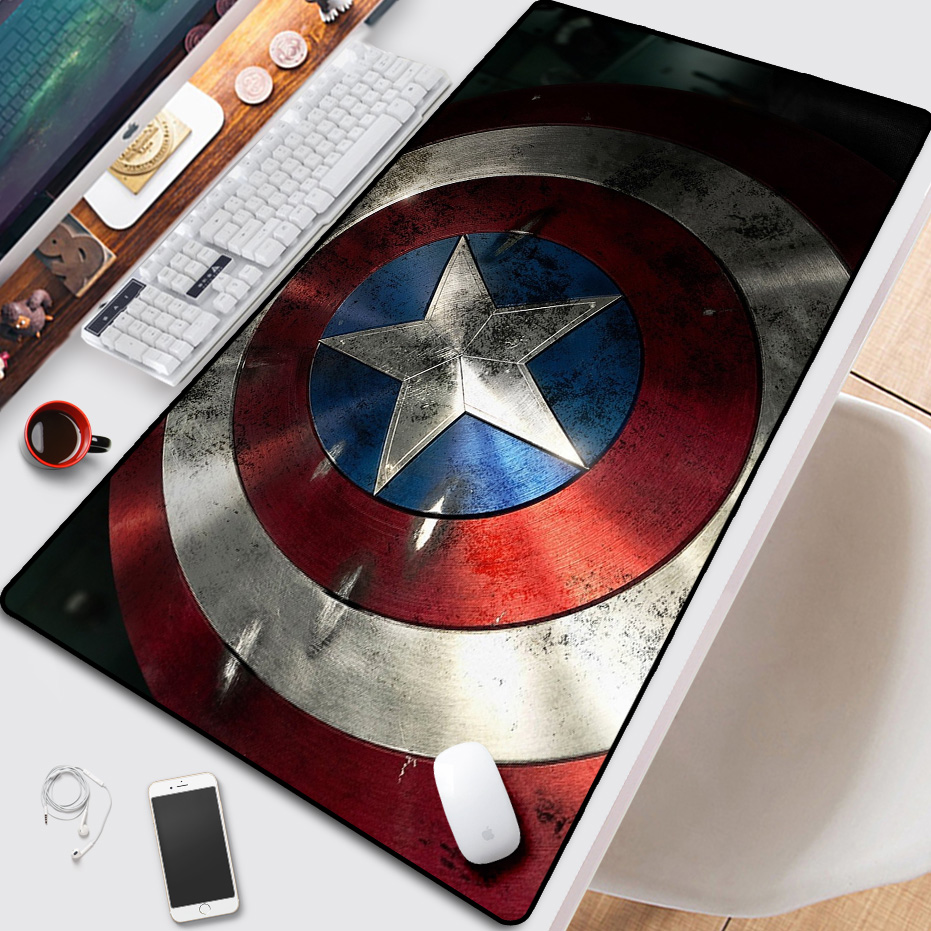 美国队长盾牌鼠标垫Captain America超大学女生宿舍电脑键盘桌垫