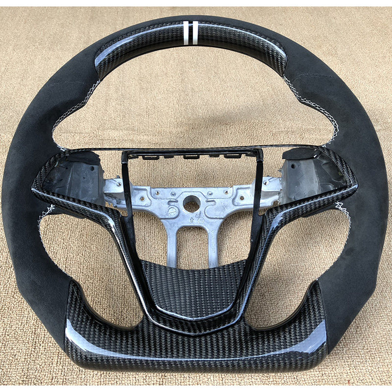 适用于凯迪拉克ATSLXTSCT6碳纤维方向盘定制D型运动方向盘碳纤