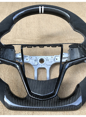 适用于凯迪拉克ATSLXTSCT6碳纤维方向盘定制D型运动方向盘碳纤