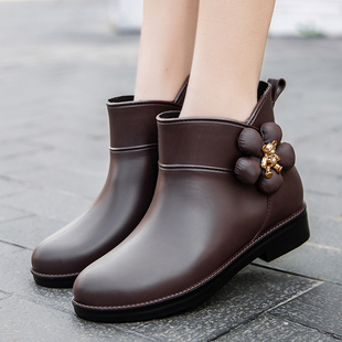 女士春夏季洗车中帮防水鞋女雨鞋女雨靴网红软底中低帮百搭户外穿