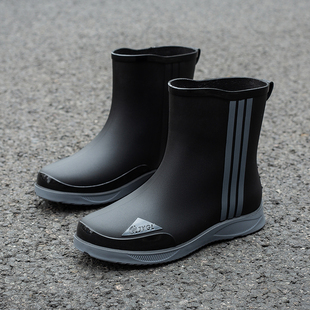 新款柔软加绒百搭单鞋防水鞋男雨鞋男雨靴休闲潮流男靴轻便户外穿