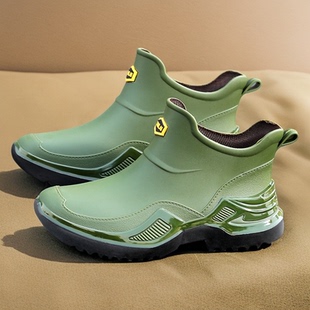 男雨鞋 男靴中帮水靴厨房韩版 男雨靴低筒春夏季 胶鞋 轻便新款 防水鞋