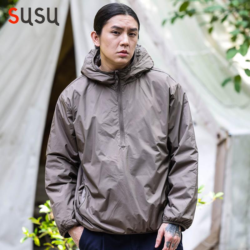 日系户外套头连帽羽绒服男款休闲轻薄冬季2024新款宽松外套潮流