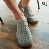 亚麻透气防臭渔夫鞋 复古民族编织布鞋 男潮流一脚蹬懒人休闲帆布鞋