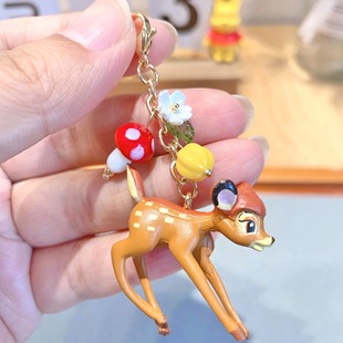 原创手作小鹿斑比拉链扣女包挂件零钱包手账本耳机手机挂件钥匙扣