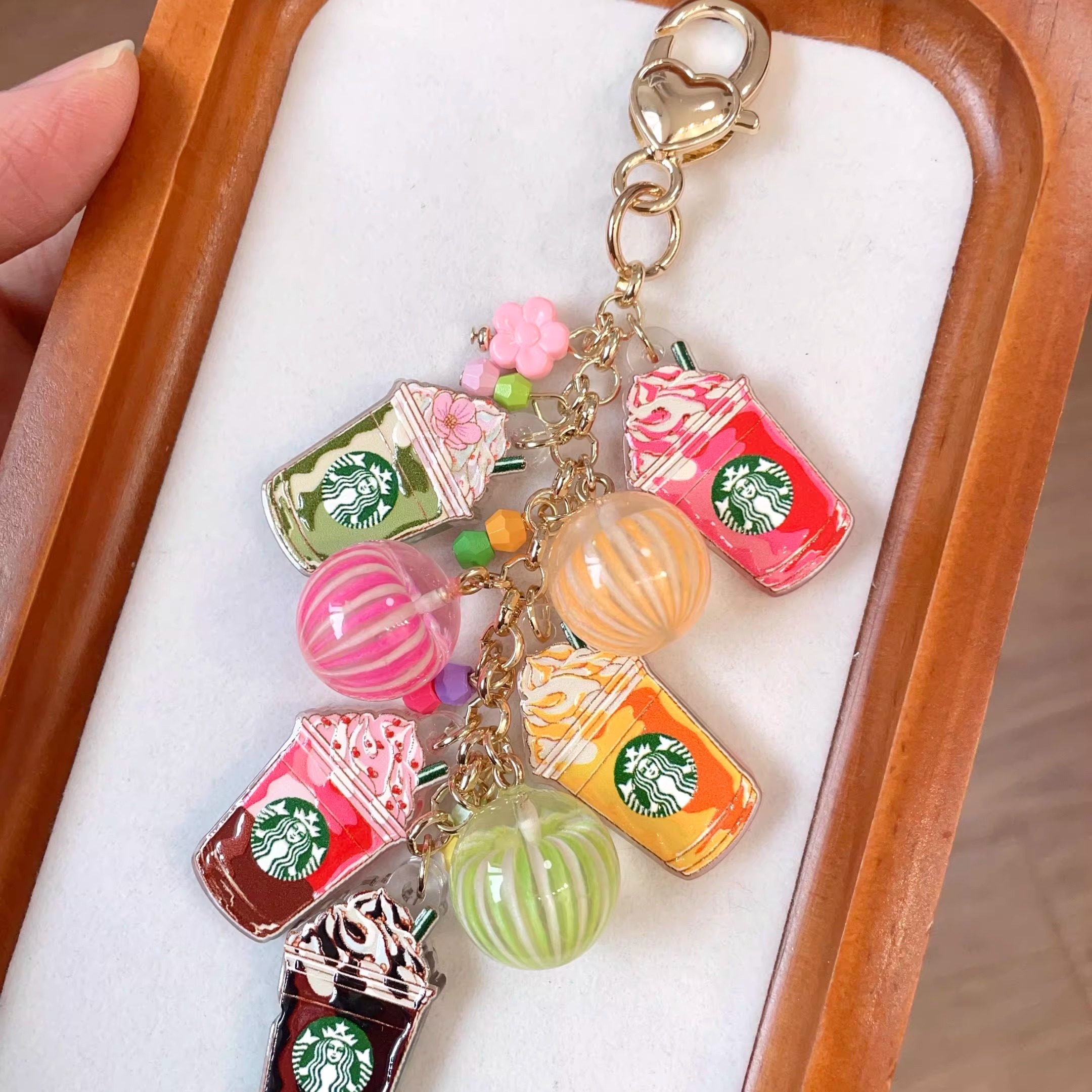 创意星冰乐杯子拉链扣包包小挂件手账本手机耳机挂件钥匙扣 礼物