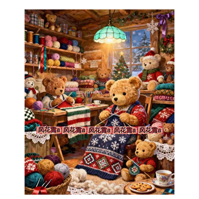 超清晰彩色十字绣电子图纸saga/XSD 小熊毛线店300-371 132