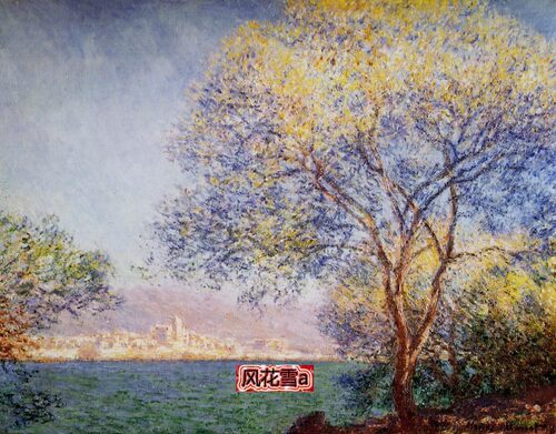 超清晰彩色十字绣重绘图纸/源文件莫奈 油画 昂蒂布的早晨230 180