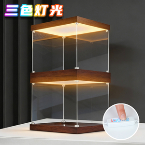 多尺寸亚克力适用泡泡玛特盲盒手办积木亚克力灯光透明高清展示盒