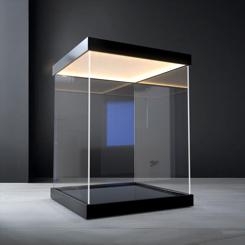 带灯定制亚克力展示盒适用le高透明防尘罩盲盒积木手办模型收纳