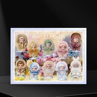 适用泡泡玛特SKULLPANDA光织园系列毛绒公仔挂件sp盲盒相框展示盒