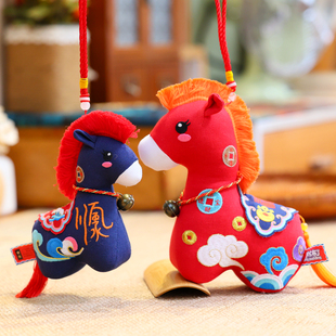 2026马年吉祥物公仔老粗布平安马毛绒玩具小马娃娃新年年会礼品