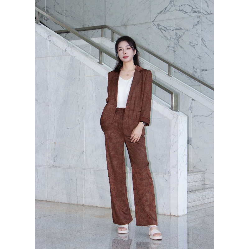 2025新款春夏时尚西服阔腿直筒裤