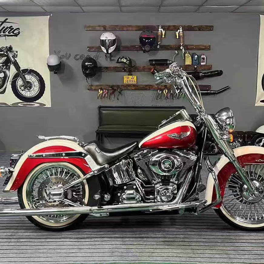 适用于哈雷软尾00-17年肥仔继承者豪雅突破者改装鱼尾匪帮排气管,摩托车/装备/配件,摩托车排气管,淘宝优惠券,粉丝福利购,淘宝优惠卷