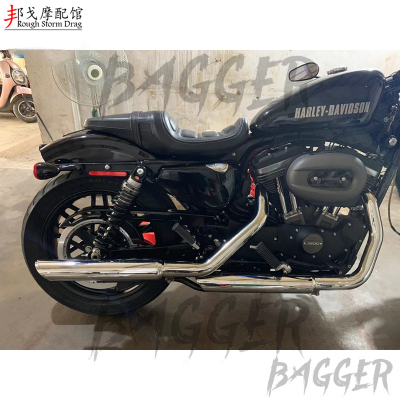哈雷883排气XL48排气1200运动者排气管排气VH电镀黑色尾段14-19年