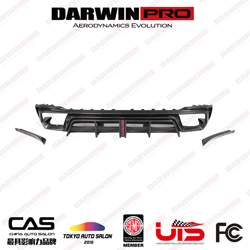 DarwinPRO 奥迪RS4的Black Sails版改装碳纤维后唇 带灯后导流
