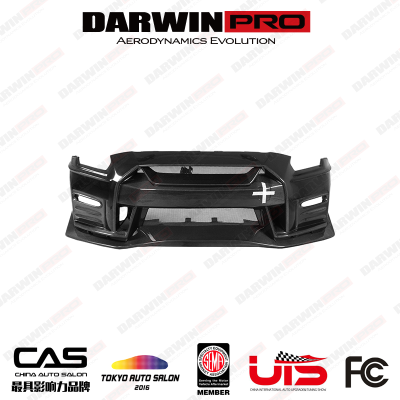 DarwinPRO 17款GTR R35的NISMO 2020版改装碳纤维前杠前唇机盖