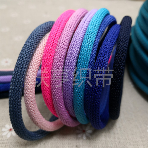 6MM粗实包心彩色涤纶圆绳运动裤腰抽绳卫衣帽绳DIY手工编织绳子用