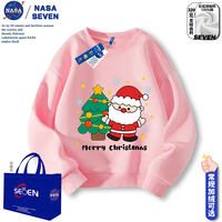 NASA Christmas Children's red hoodie with fleece for autumn and winter 2026 new stylish girls' clothes and boys' winter wear thumbnail 5