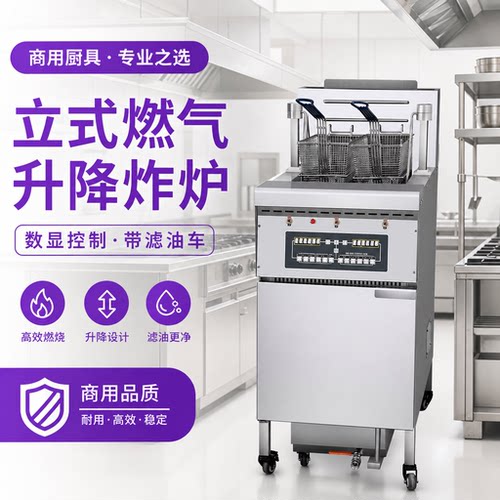 商用燃气电脑版立式电炸炉