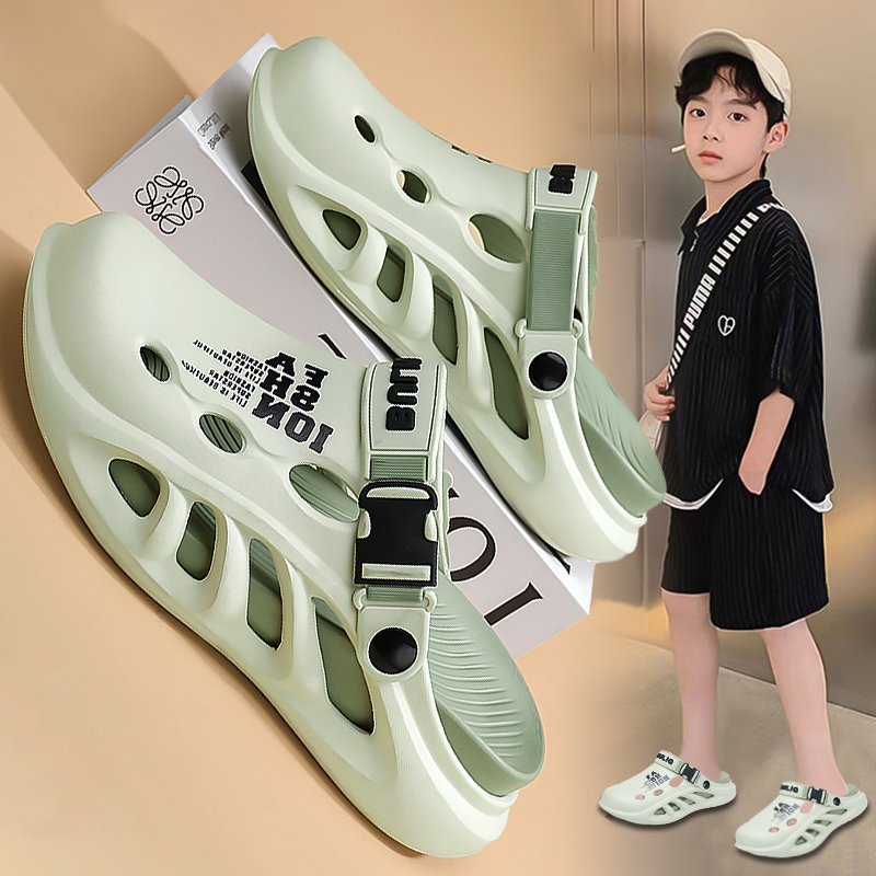 网红爆款品牌清仓阿童木男童拖鞋洞洞鞋2025新款夏季居家防滑儿童