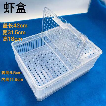 海鲜池鱼缸贝类花蛤吐沙塑料透明兰白透水篮虾盒虾笼花甲双层盒