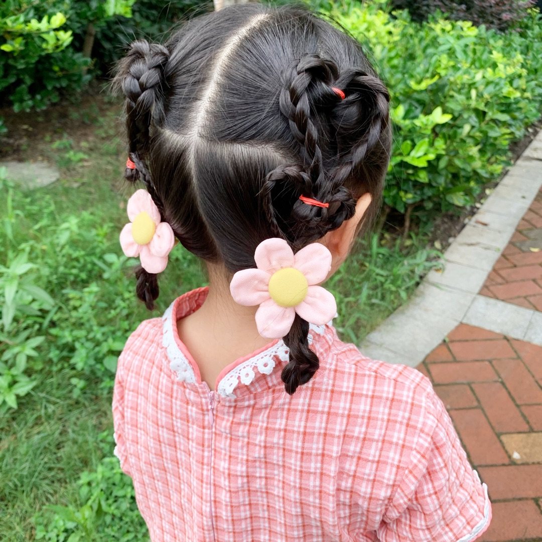 王筱萌儿童发饰韩版糖果色小女孩花朵发圈百搭梨头&mdash;&mdash;清仓促销