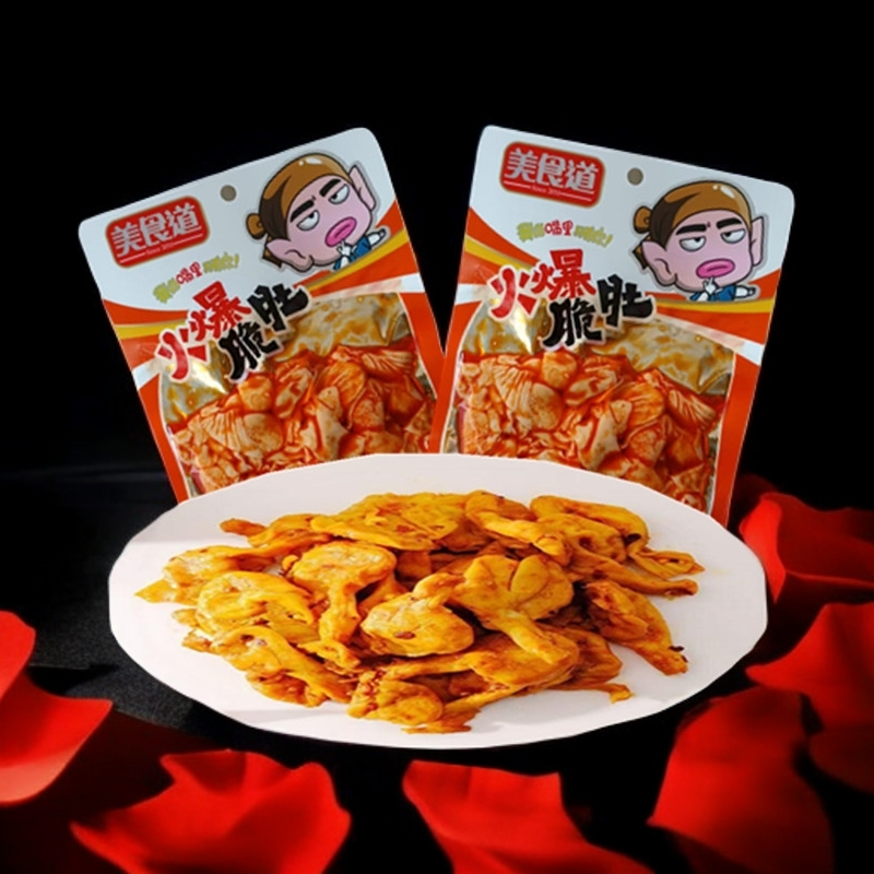 美食道火爆脆肚80克*6包香辣味鸡肚酱卤肉开袋即食鸡肉休闲零食