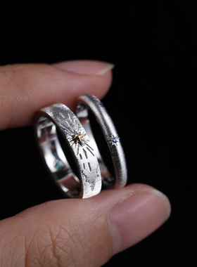 VAN KAMO 18K金铂金天然钻石情侣对戒轻奢小众设计感高级定制包邮