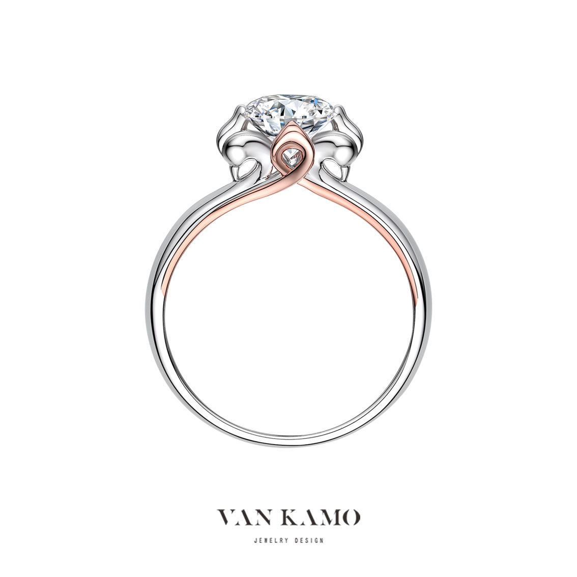 VAN KAMO-凤冠霞帔  原创设计国风婚戒 钻戒定制18k金一克拉 50分