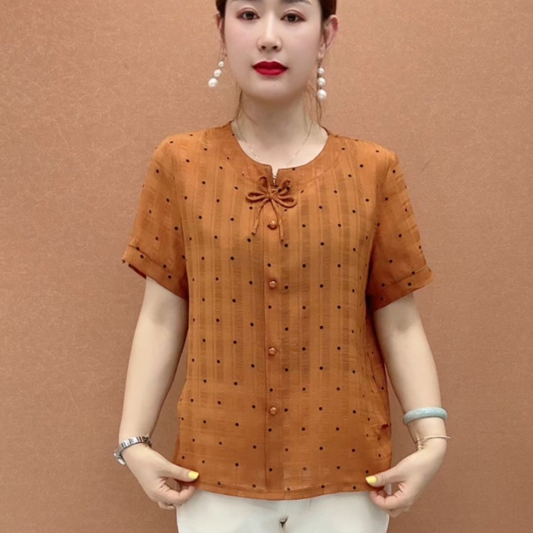 套头韩版波点减龄宽松休闲t恤女
