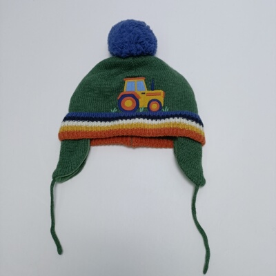 儿童头围52cm拖拉机刺绣儿童针织毛线帽子外贸单满20元包邮