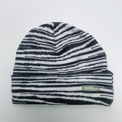 头围58-62cm亲肤软糯黑白斑马纹针织帽毛线帽子外贸单满20元包邮
