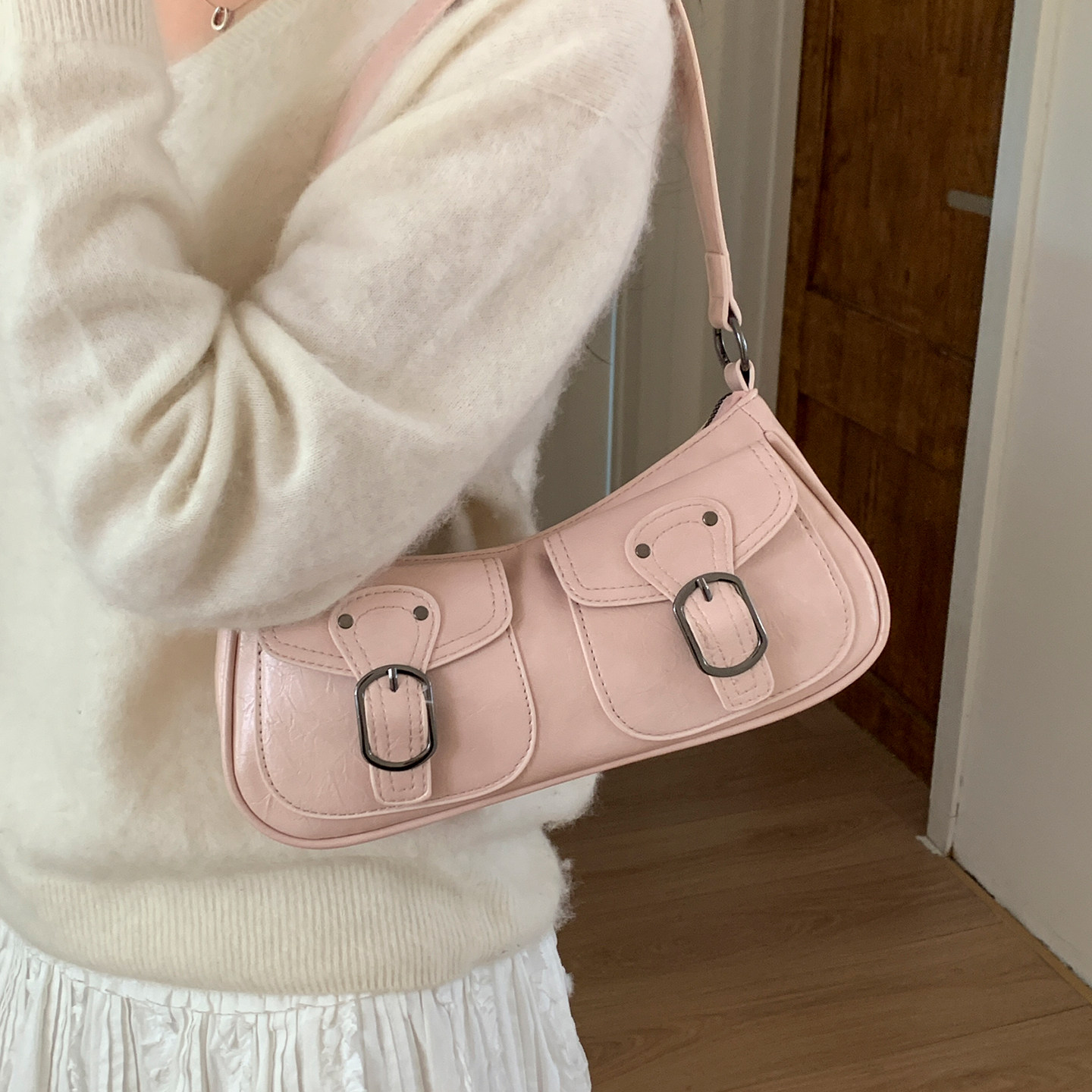 潮酷多口袋腋下小包包女2026新款质感辣妹风小方包早春百搭斜挎包,箱包皮具/热销女包/男包,腋下包,淘宝优惠券,粉丝福利购,淘宝优惠卷