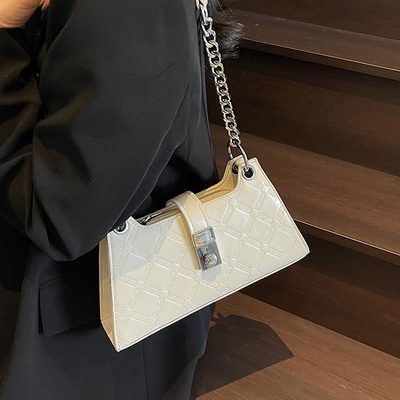 ZATZ简约休闲格纹小方包通勤女包