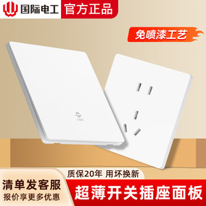 国际电工面板一位单控五5孔插座