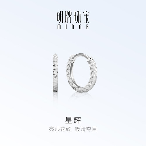 明牌珠宝铂金PT950满天星耳环