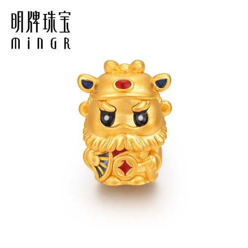 明牌珠宝3D硬金小财神串珠