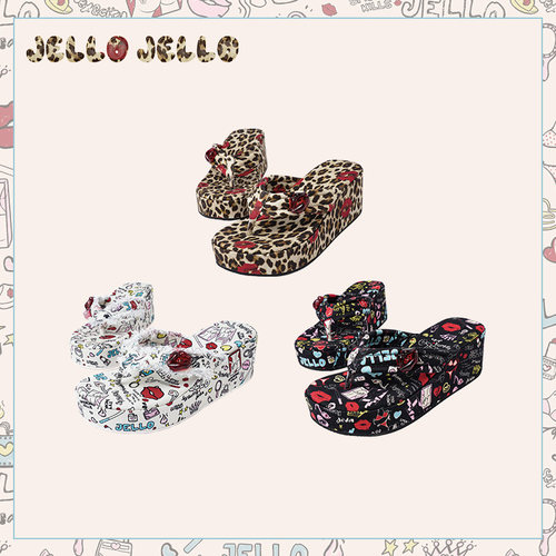 增高专属卡通图案牛仔拖鞋JELLO