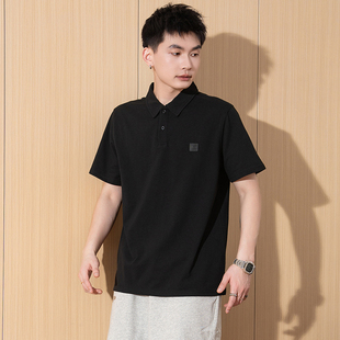 唐狮男士polo衫2025夏季新款潮流纯色翻领宽松高级感短袖T恤上衣
