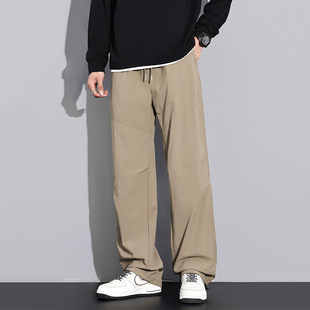 唐狮男士休闲裤2026春季新款潮流阔腿裤子宽松百搭薄款直筒运动裤