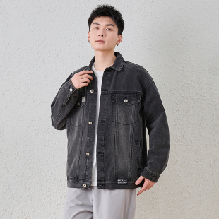 唐狮牛仔外套男2025秋季新款潮牌宽松青少年高级感痞帅牛仔衣夹克