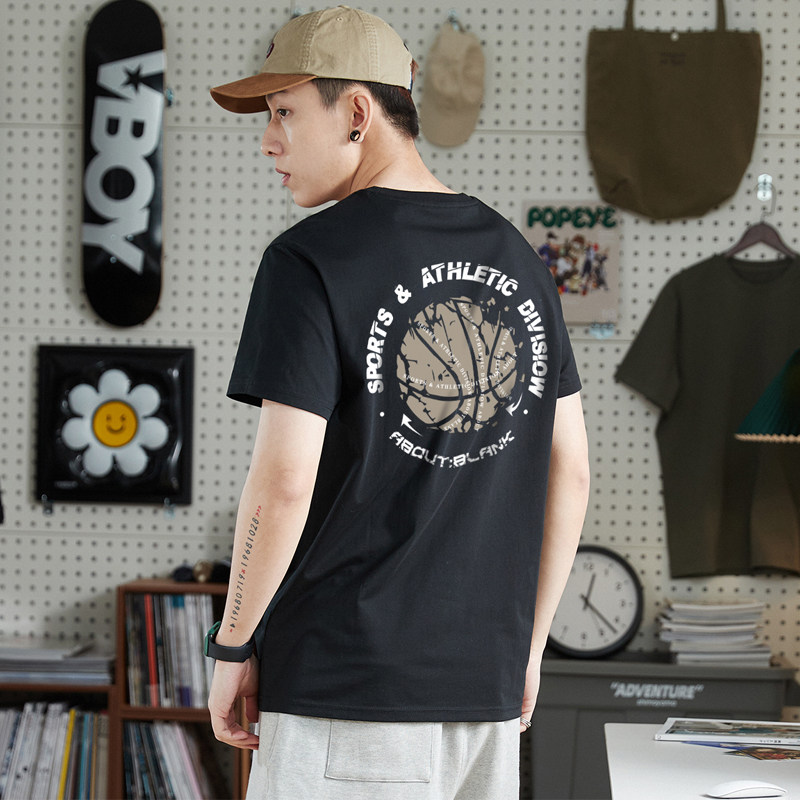 唐狮美式短袖T恤男士2025夏季新款潮流时尚印花宽松圆领学生上衣