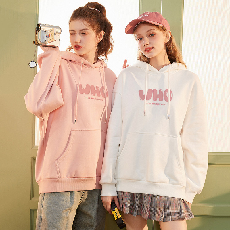 唐狮连帽卫衣女2025秋季新款韩版印花宽松套头慵懒风长袖爆款上衣