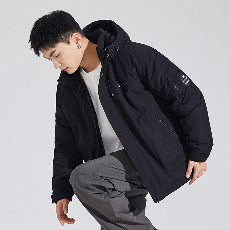 唐狮宽松连帽短款青少年棉服外套